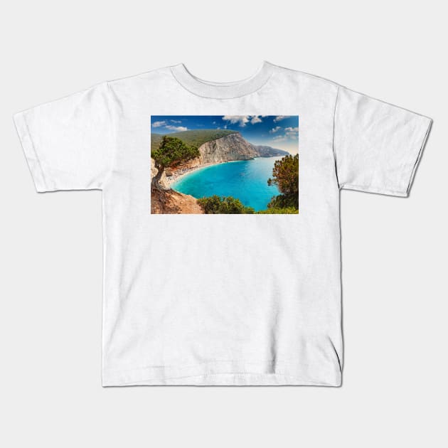 The spectacular Porto Katsiki in Lefkada, Greece Kids T-Shirt by Constantinos Iliopoulos Photography